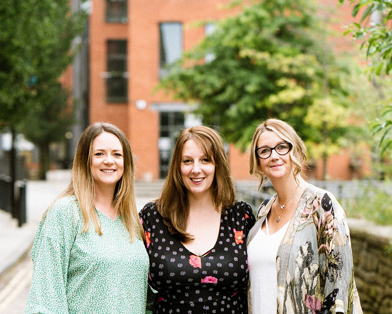 Eve Worthington, Kirstie Nickson and Charlotte Dimond of Sidekick PR